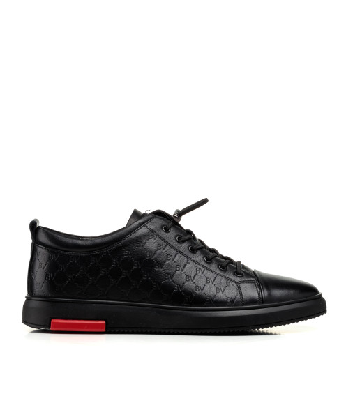 Туфли мужские черные кожаные спортивные Boss Victor 2580