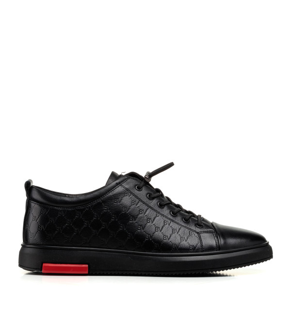 Туфли мужские черные кожаные спортивные Boss Victor 2580