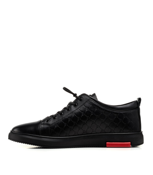 Туфли мужские черные кожаные спортивные Boss Victor 2580
