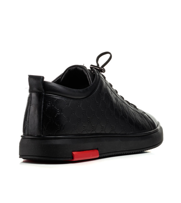 Туфли мужские черные кожаные спортивные Boss Victor 2580