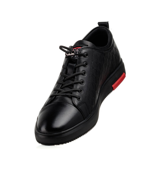 Туфли мужские черные кожаные спортивные Boss Victor 2580