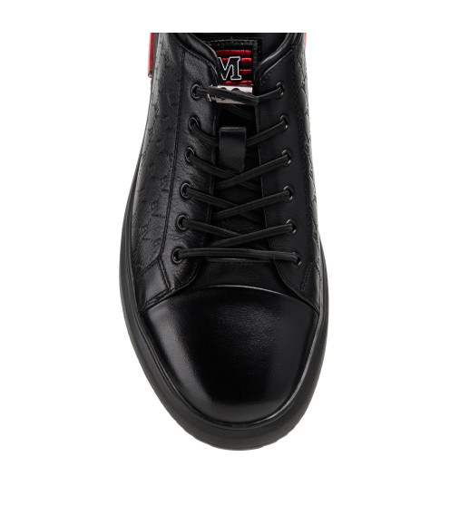 Туфли мужские черные кожаные спортивные Boss Victor 2580