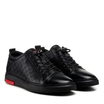 Туфли мужские черные кожаные спортивные Boss Victor 2580 Туфли мужские черные кожаные спортивные Boss Victor 2580