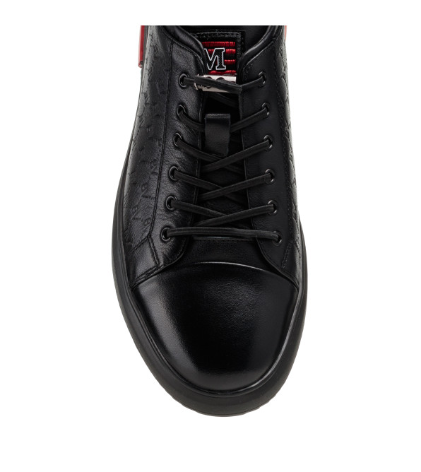 Туфли мужские черные кожаные спортивные Boss Victor 2580