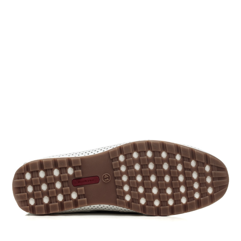 Мокасины мужские кожаные белые летние Maxusshoes 2623