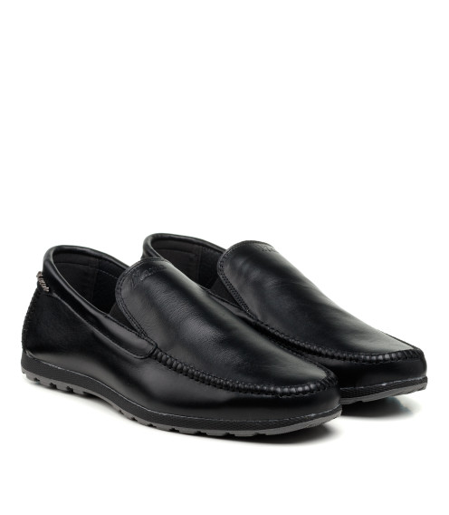 Мокасини чоловічі шкіряні чорні Maxusshoes 2625