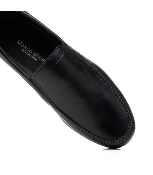Мокасини чоловічі шкіряні чорні Maxusshoes 2625