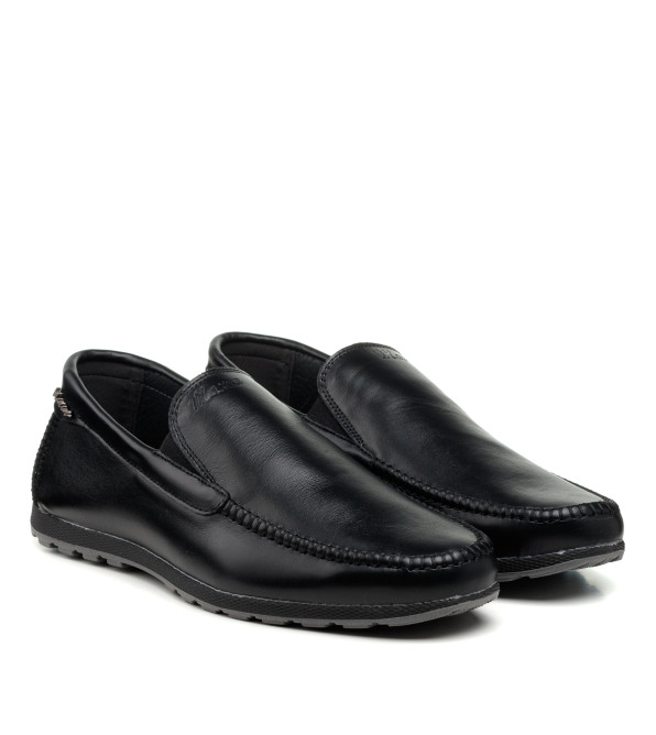 Мокасины мужские кожаные черные Maxusshoes 2625