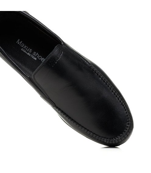 Мокасины мужские кожаные черные Maxusshoes 2625