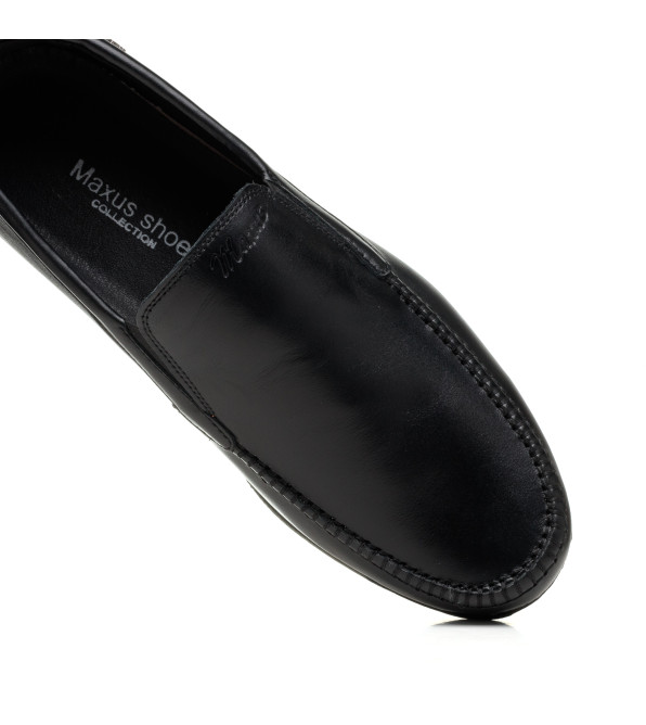 Мокасины мужские кожаные черные Maxusshoes 2625