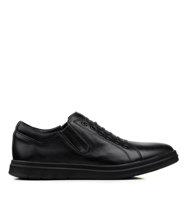 Туфли черные кожаные с имитацией шнуровки Maxusshoes 2626