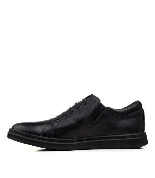 Туфли черные кожаные с имитацией шнуровки Maxusshoes 2626