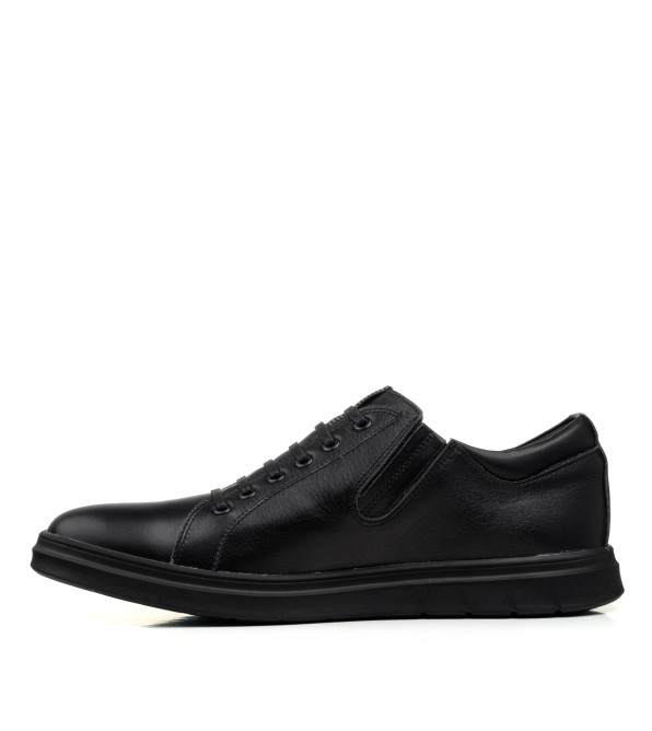 Туфли черные кожаные с имитацией шнуровки Maxusshoes 2626
