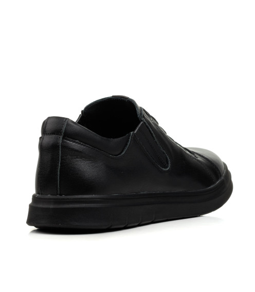 Туфли черные кожаные с имитацией шнуровки Maxusshoes 2626