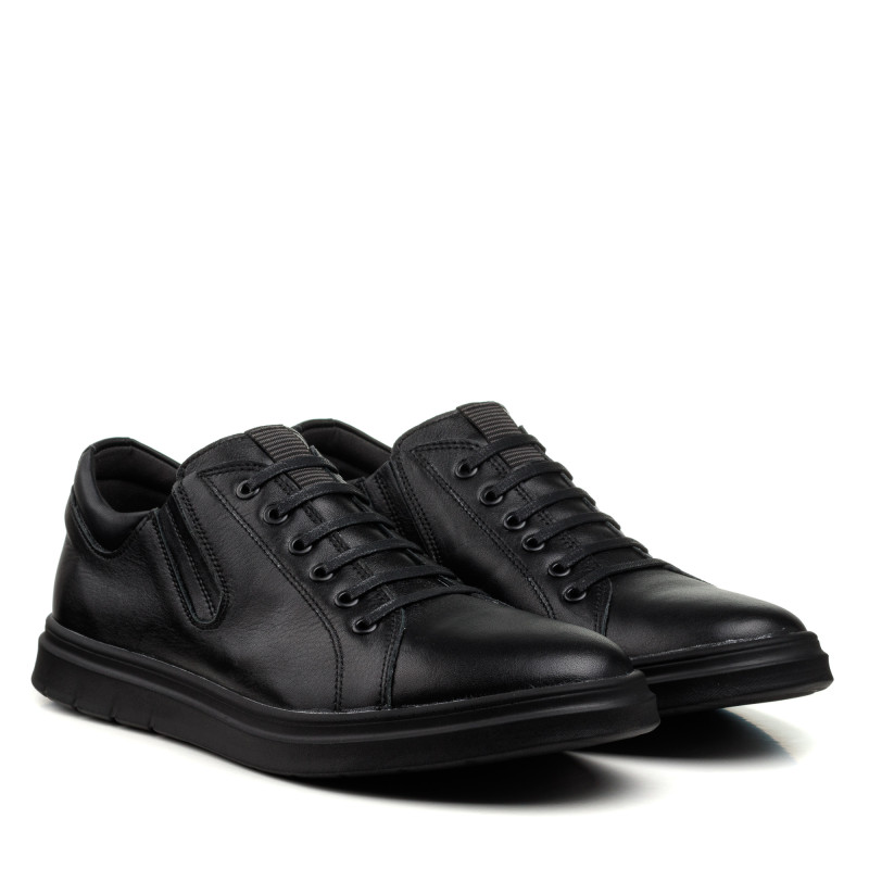 Туфлі чорні шкіряні з імітацією шнурування Maxusshoes 2626