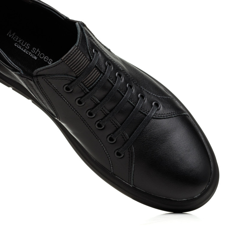 Туфлі чорні шкіряні з імітацією шнурування Maxusshoes 2626