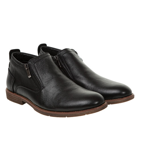 Ботинки мужские кожаные зимние черные Evromoda 3230