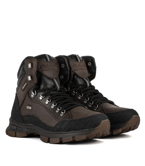 Черевики чоловічі шкіряні коричневі спортивні Clubshoes 3270