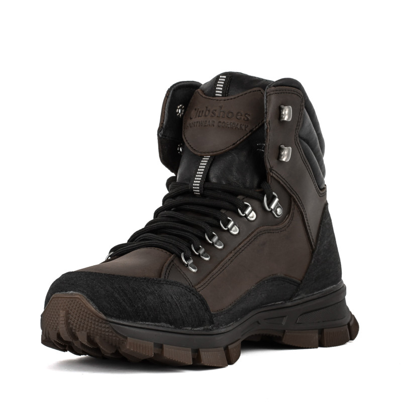 Черевики чоловічі шкіряні коричневі спортивні Clubshoes 3270
