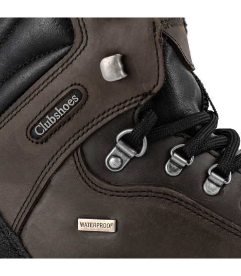 Черевики чоловічі шкіряні коричневі спортивні Clubshoes 3270