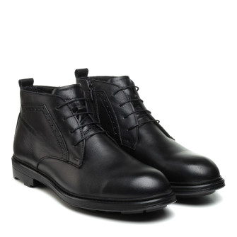Ботинки кассичные Boots мужские зимние кожаные черные 3354