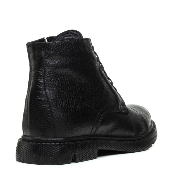 Ботинки Boots мужские зимние кожаные черные 3355