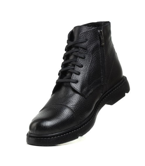 Ботинки Boots мужские зимние кожаные черные 3355